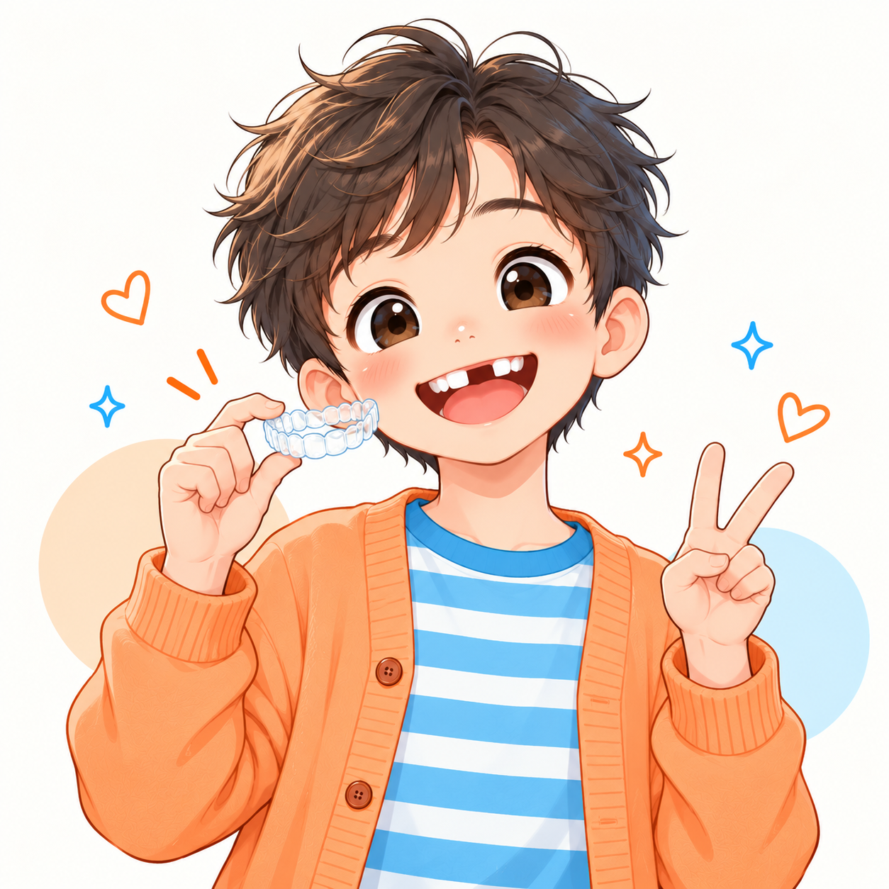 Child smiling with Invisalign First clear aligner — Dental Care London, Richmond TW9